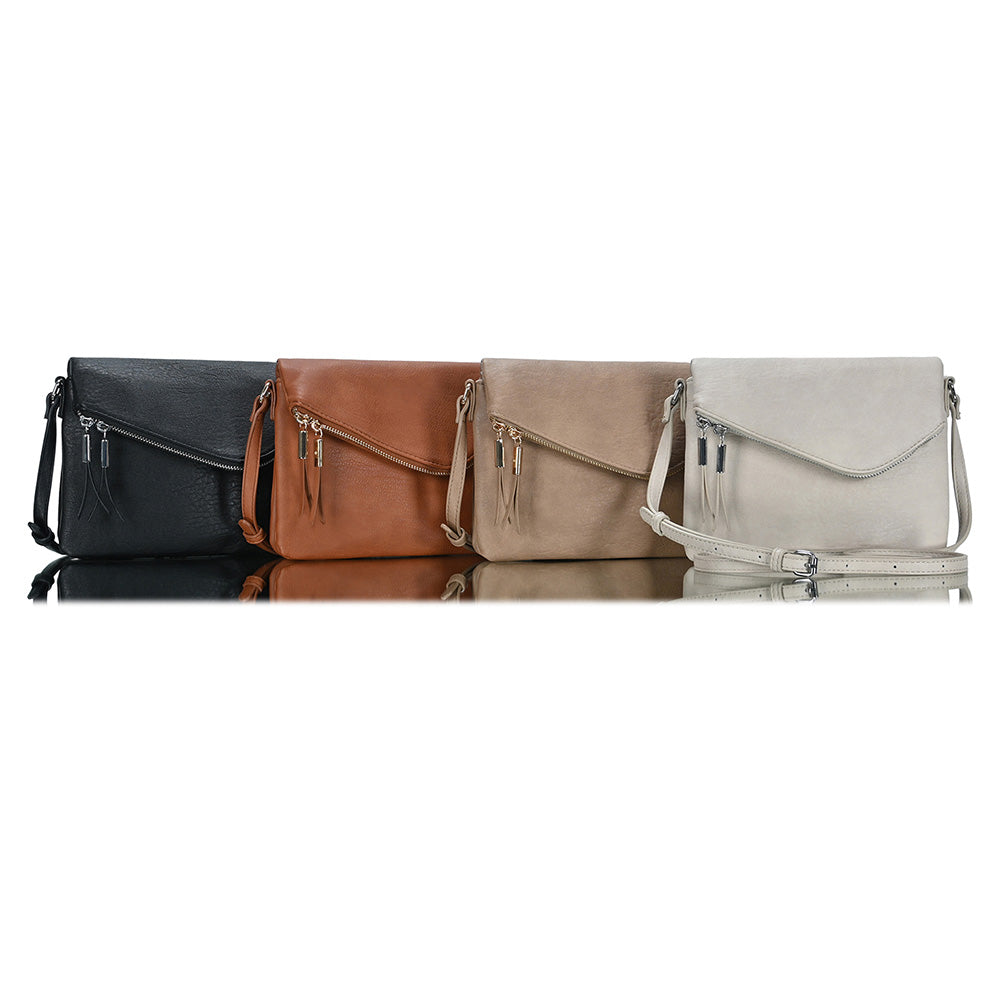 Faux Leather Envelope Crossbody Bag