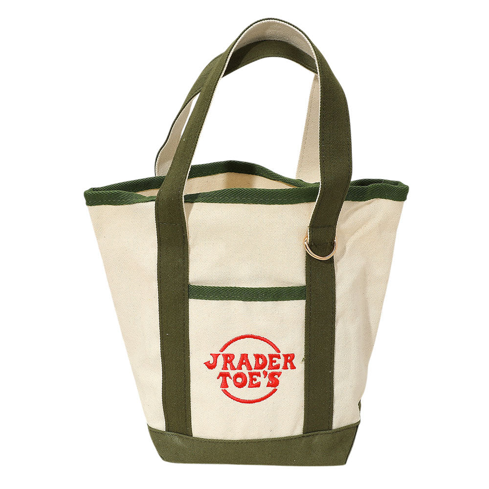 Jrader Toes Message Embroidered Small Multi Purpose Canvas Tote Bag