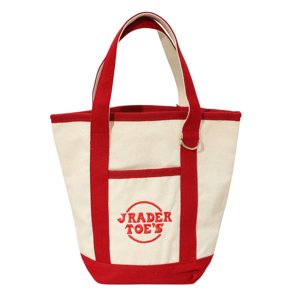 Jrader Toes Message Embroidered Small Multi Purpose Canvas Tote Bag