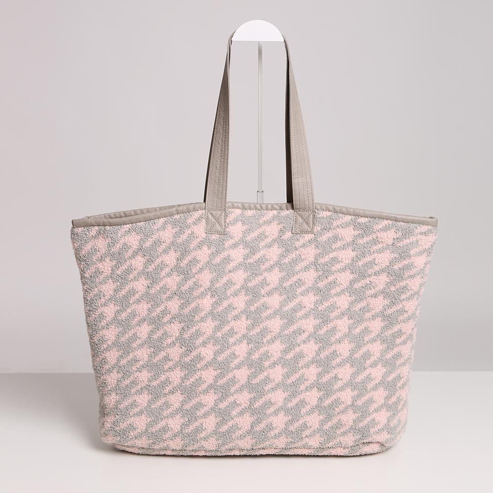 Houndstooth Patterned Tote Bag