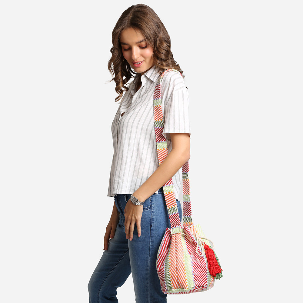 Boho Tassel Bucket Shoulder Bag / Crossbody Bag