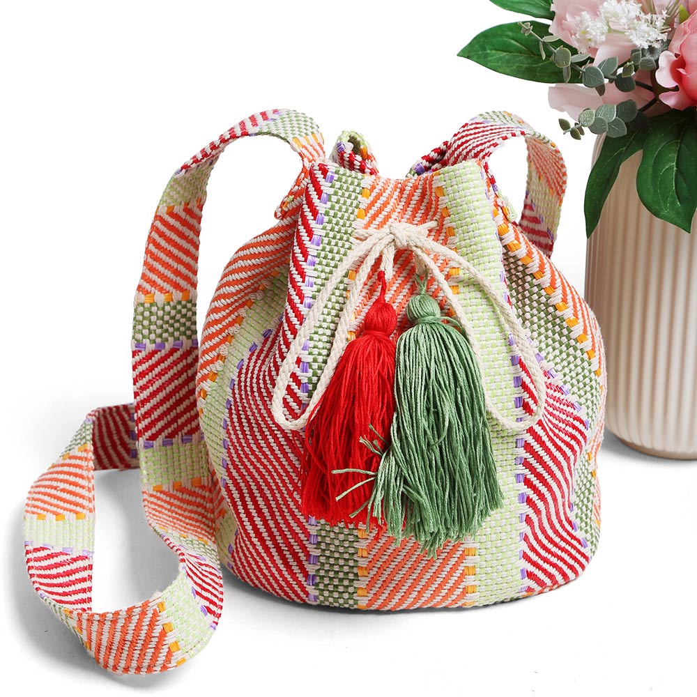 Boho Tassel Bucket Shoulder Bag / Crossbody Bag