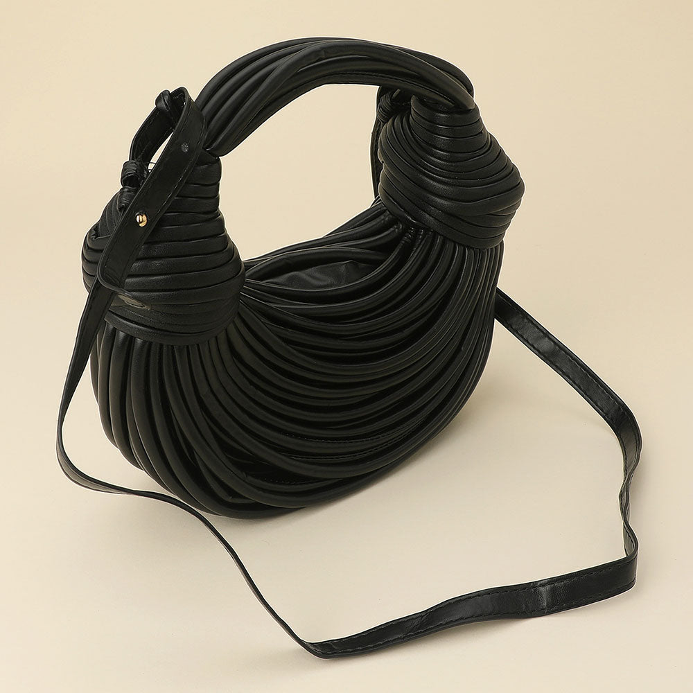 Faux Leather Contemporary Sculpted Shoulder Handbag