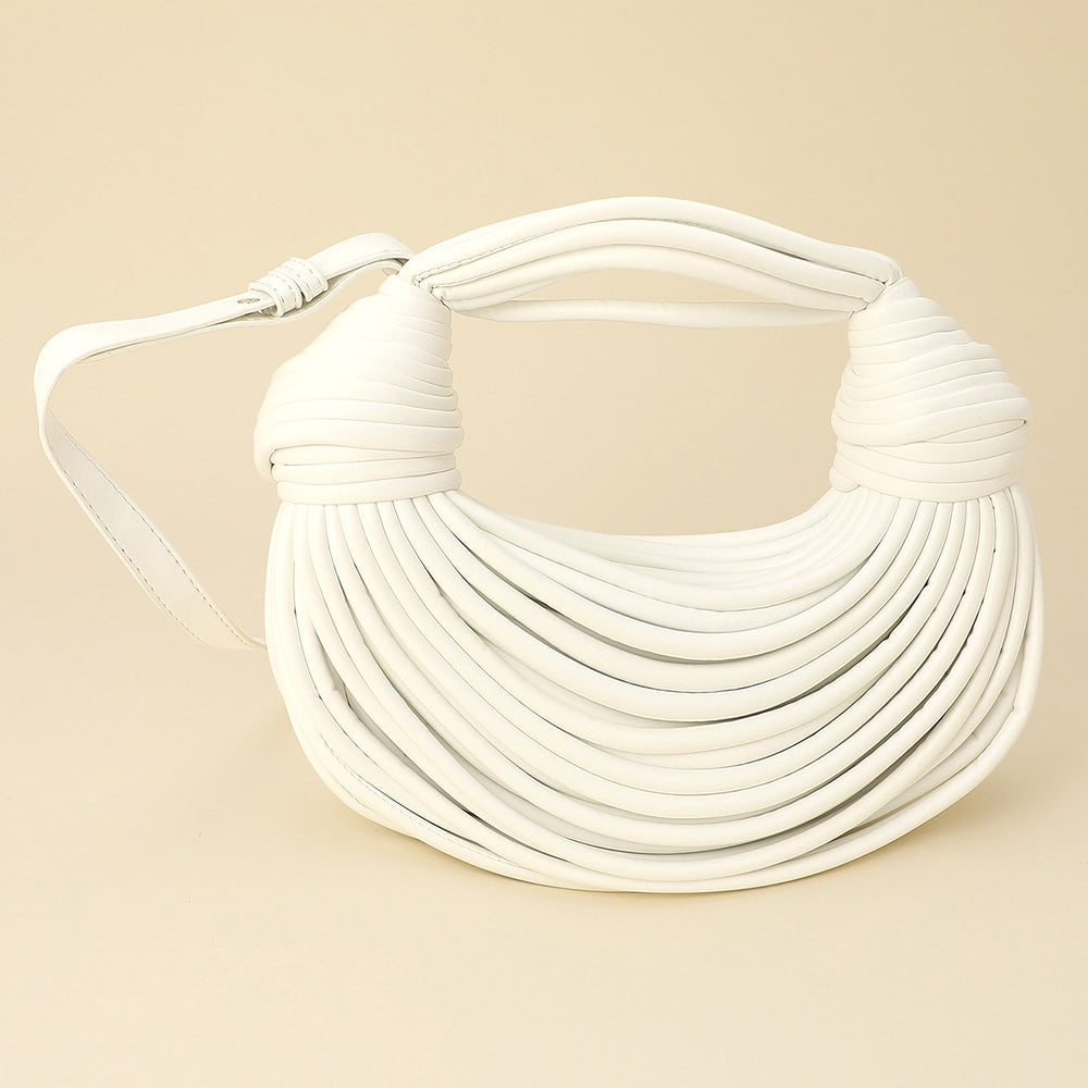 Faux Leather Contemporary Sculpted Shoulder Handbag