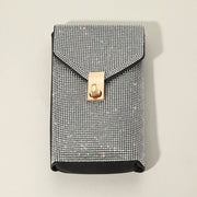 Bling Studded Rectangle Flap Crossbody Cellphone Bag