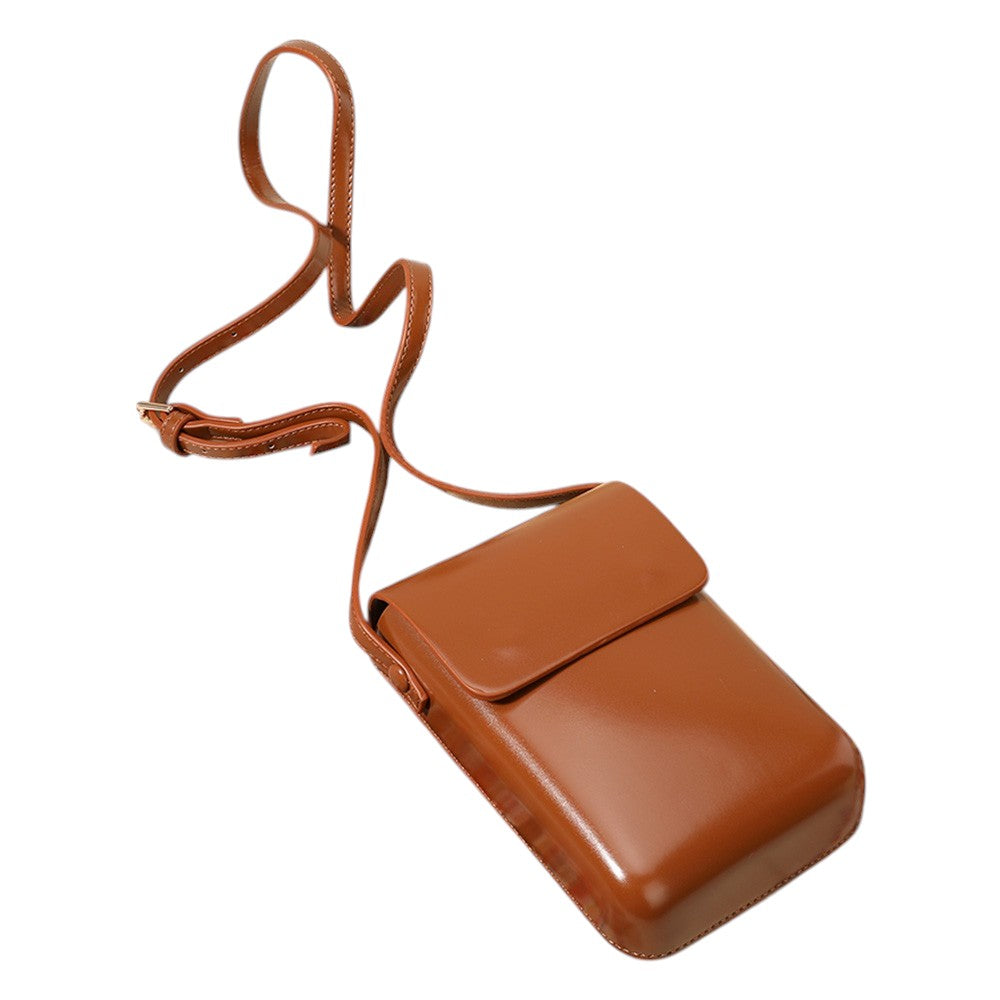 Solid Faux Leather Small Crossbody Bag / Phone Pouch Bag