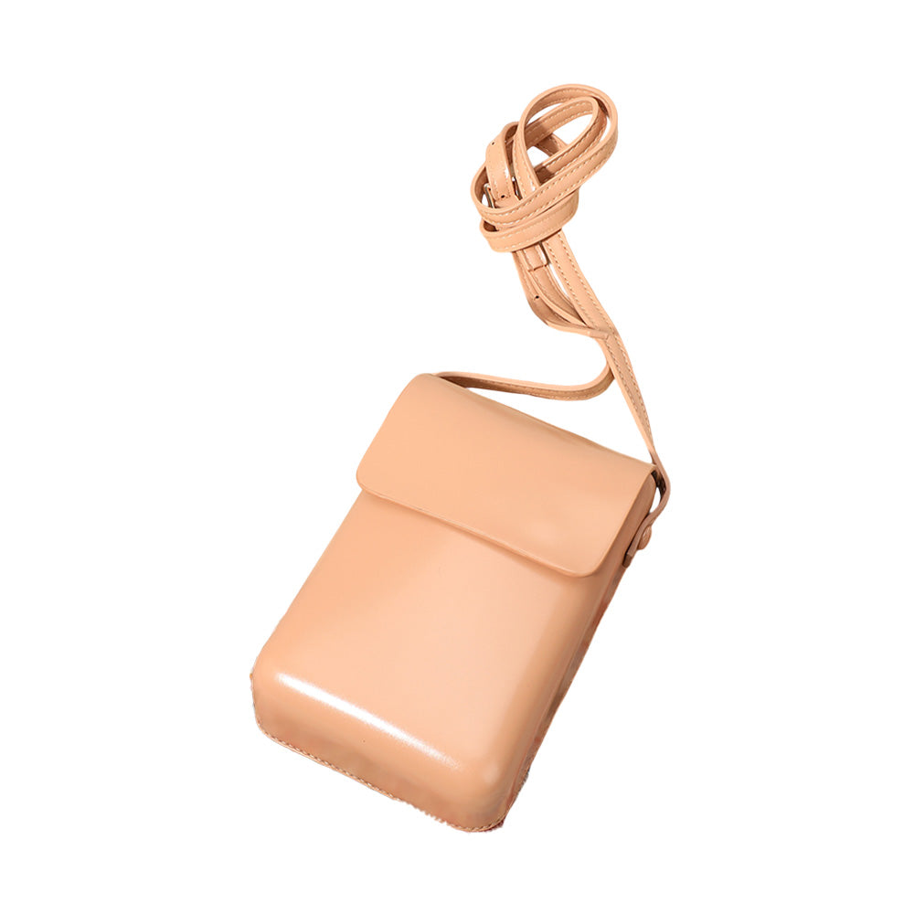 Solid Faux Leather Small Crossbody Bag / Phone Pouch Bag