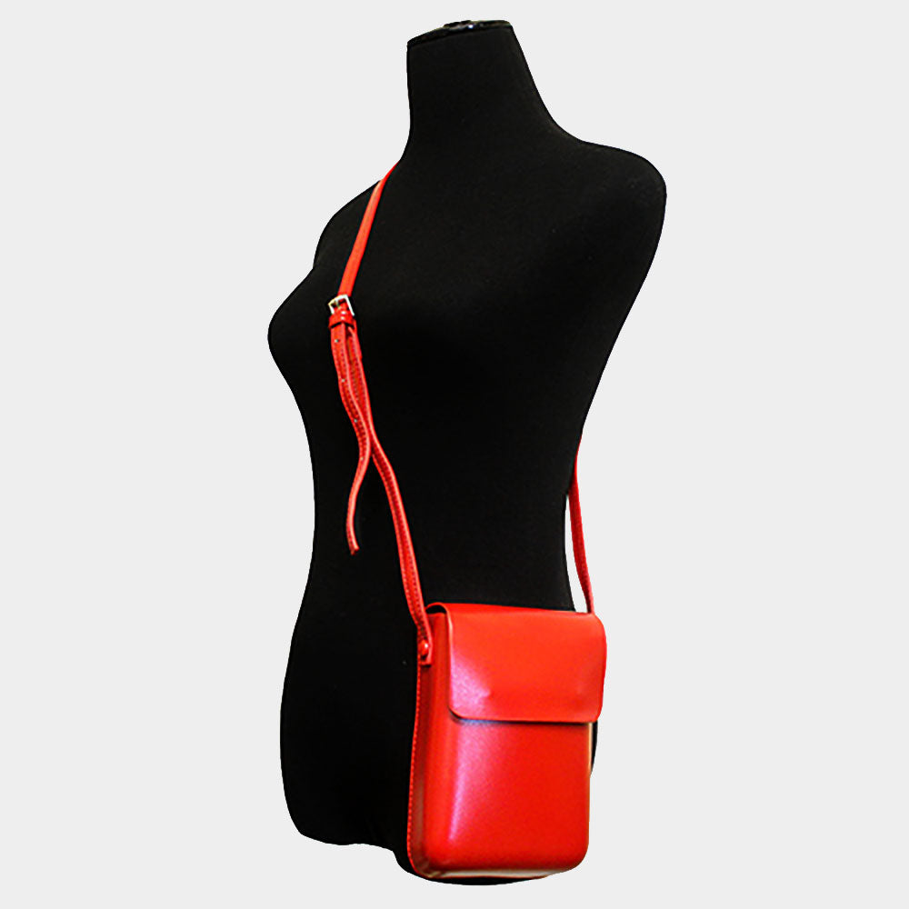 Solid Faux Leather Small Crossbody Bag / Phone Pouch Bag