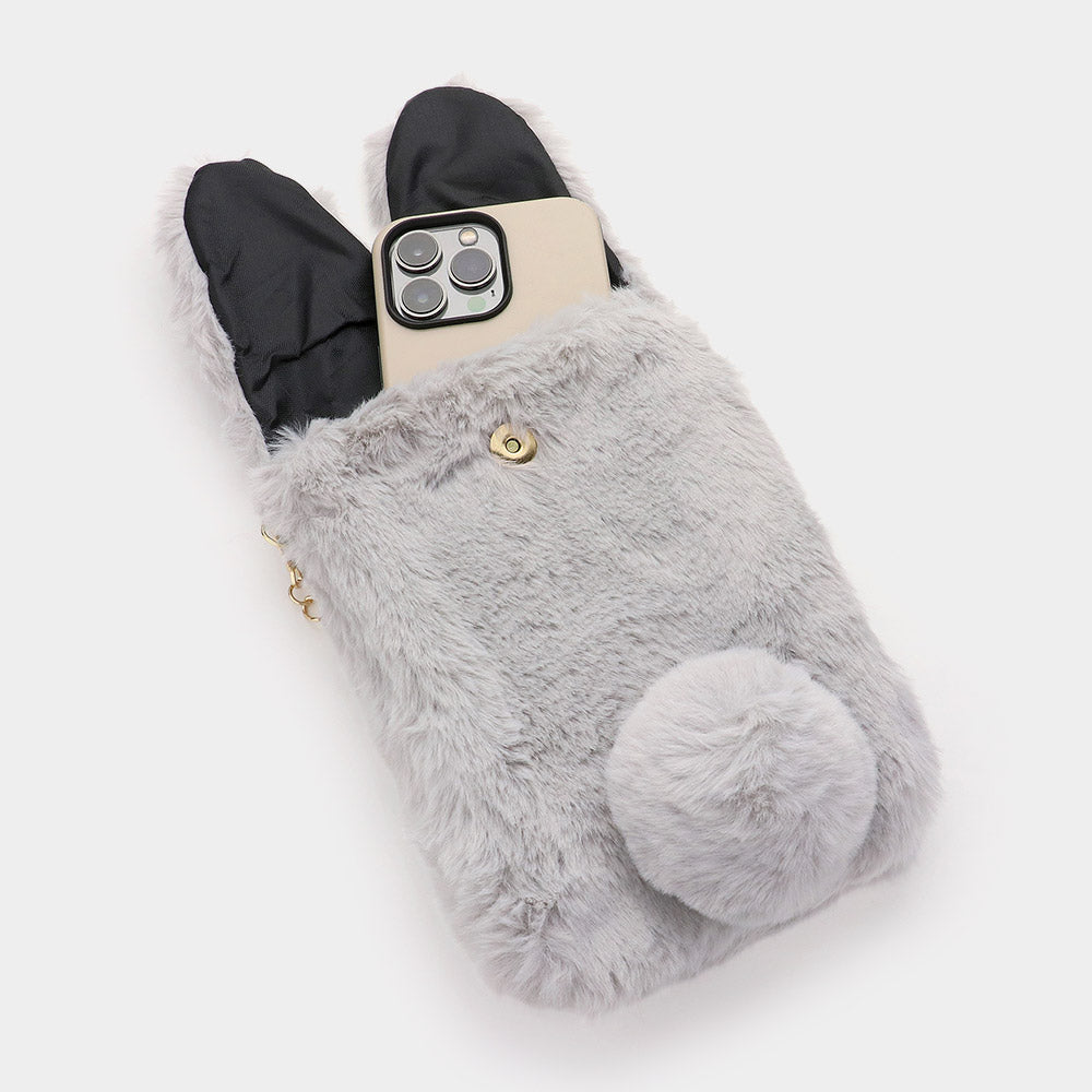 Faux Fur Bunny Clutch Crossbody Bag