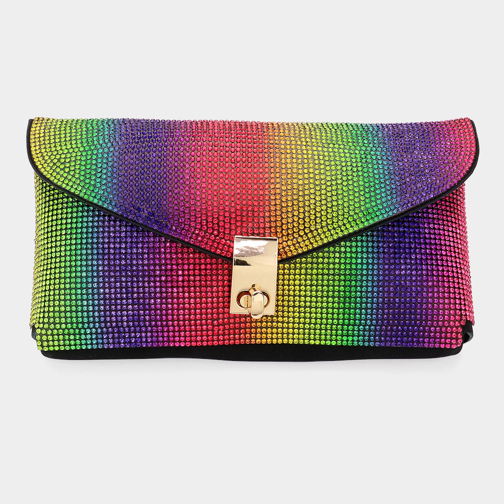 Bling Studded Envelope Belt Bag / Crossbody Bag