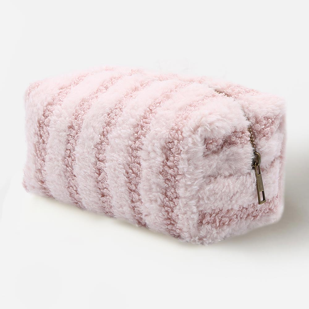 Stripe Sherpa Pouch Bag