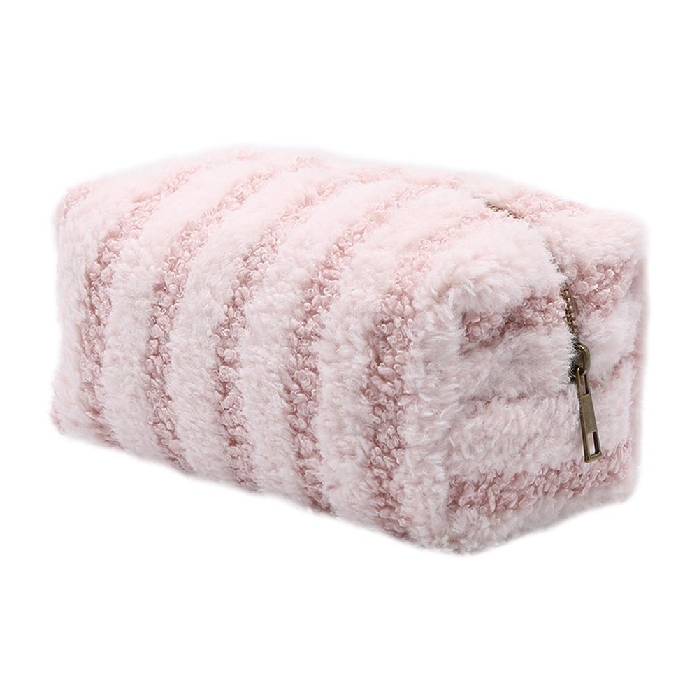 Stripe Sherpa Pouch Bag