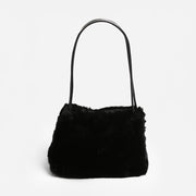 Solid Faux Fur Mini Handbag Shoulder Bag