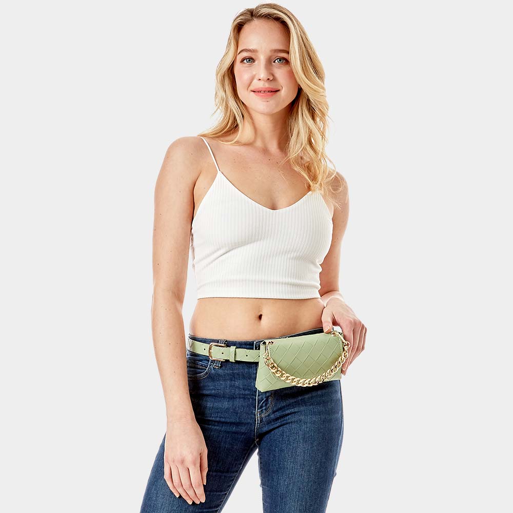Solid Color Cassette Fanny Pack / Belt / Tote Bag