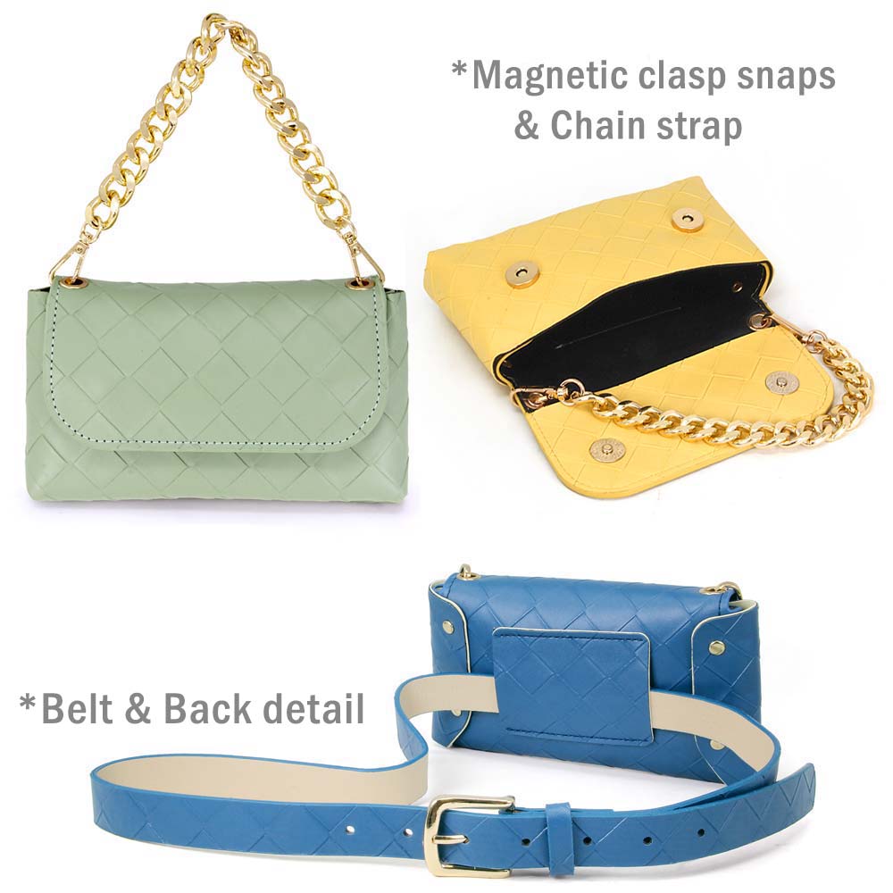 Solid Color Cassette Fanny Pack / Belt / Tote Bag