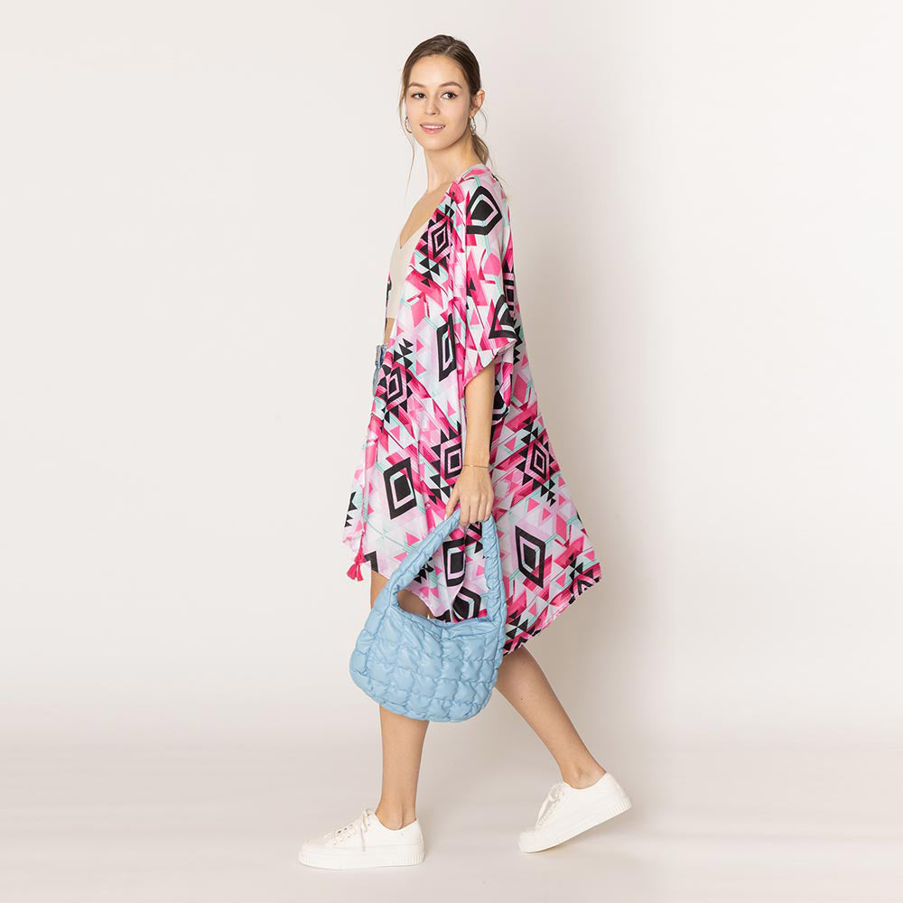 Faux Leather Quilted Puffer Shoulder Cloud Bag