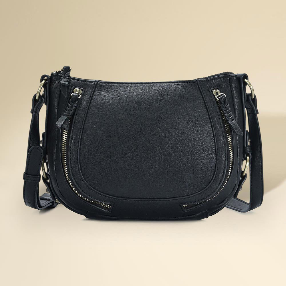 Faux Leather Compact Crossbody Bag