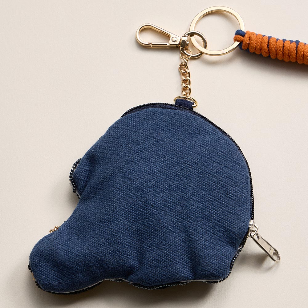 AUBURN GAME DAY Football Helmet Sequin Seed Beaded Knot Keychain Mini Pouch Bag