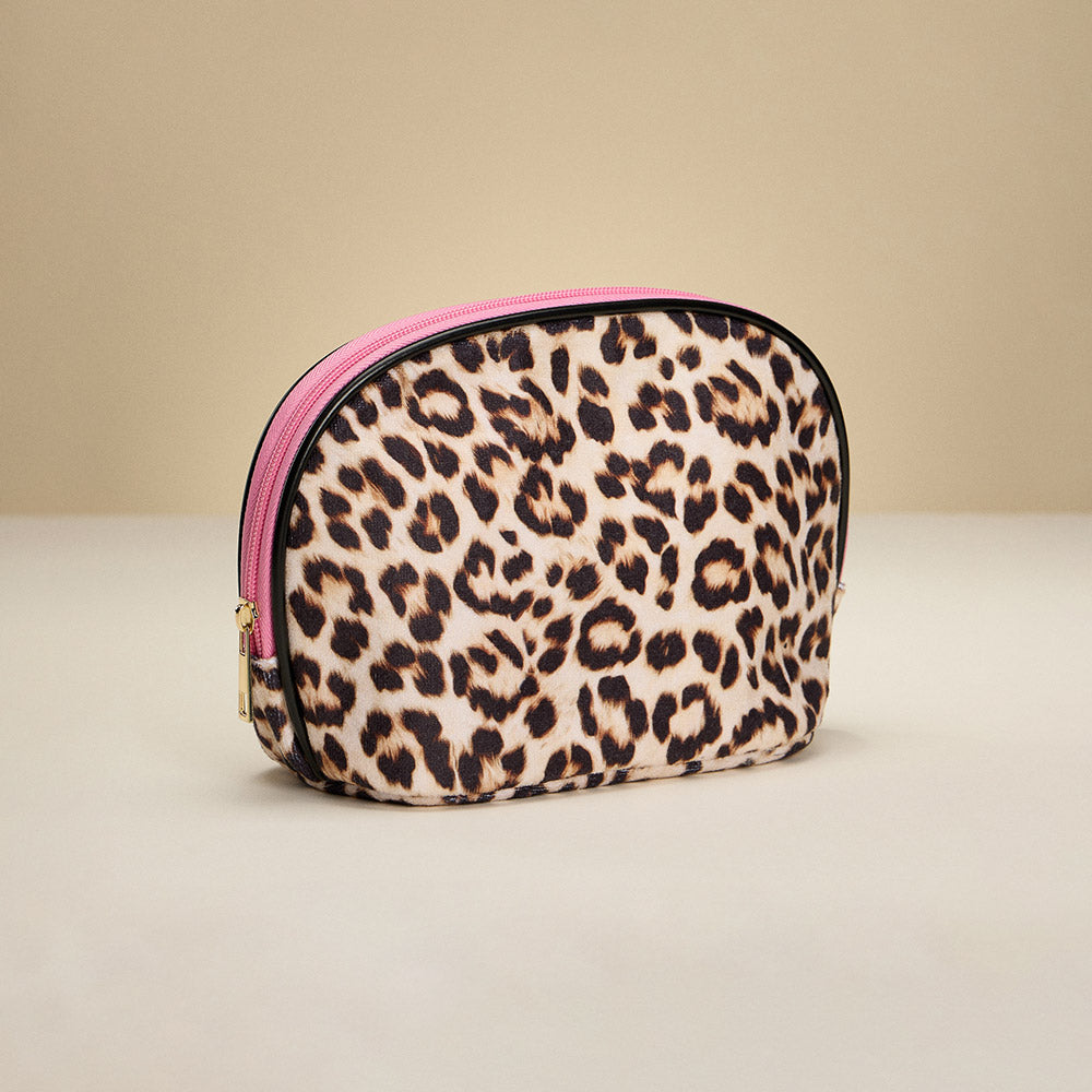 Leopard Pattern Print Cosmetic Pouch Bag Organizer