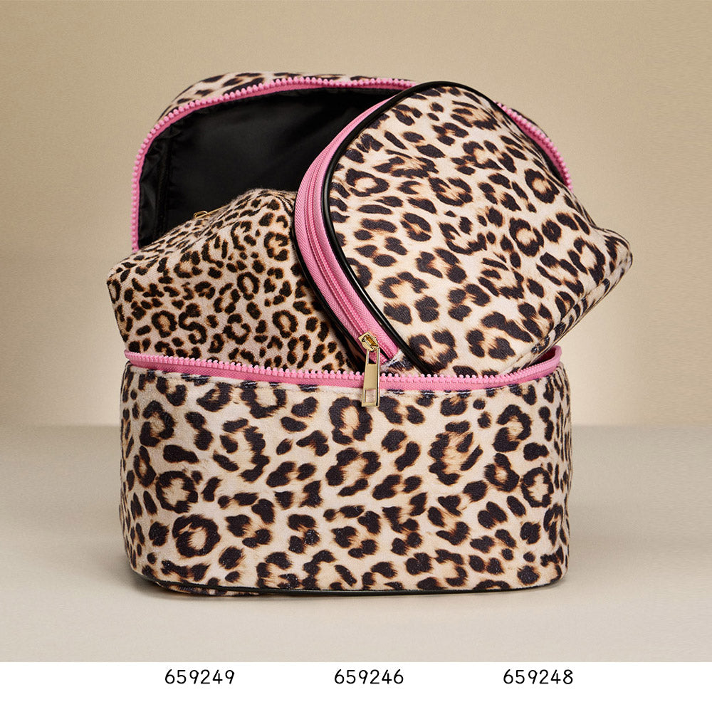 Leopard Pattern Print Cosmetic Pouch Bag Organizer