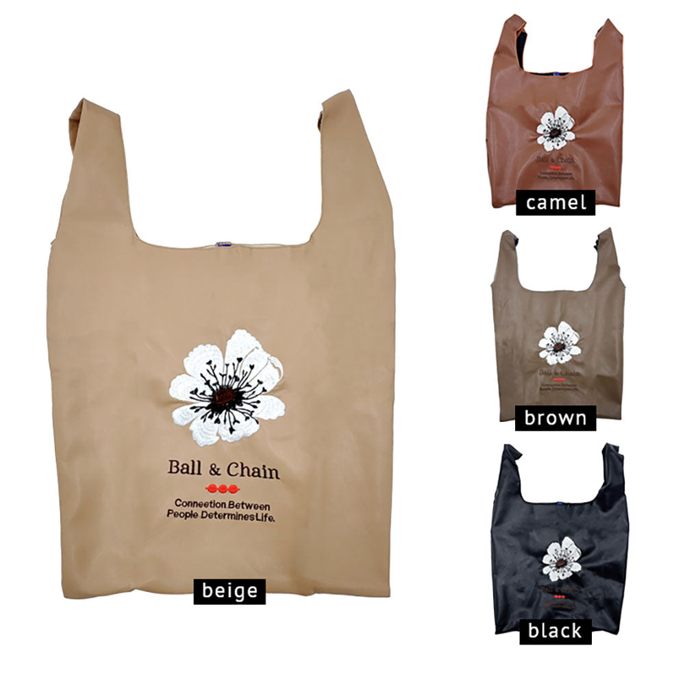 Faux Leather Flower Message Printed Tote Bag