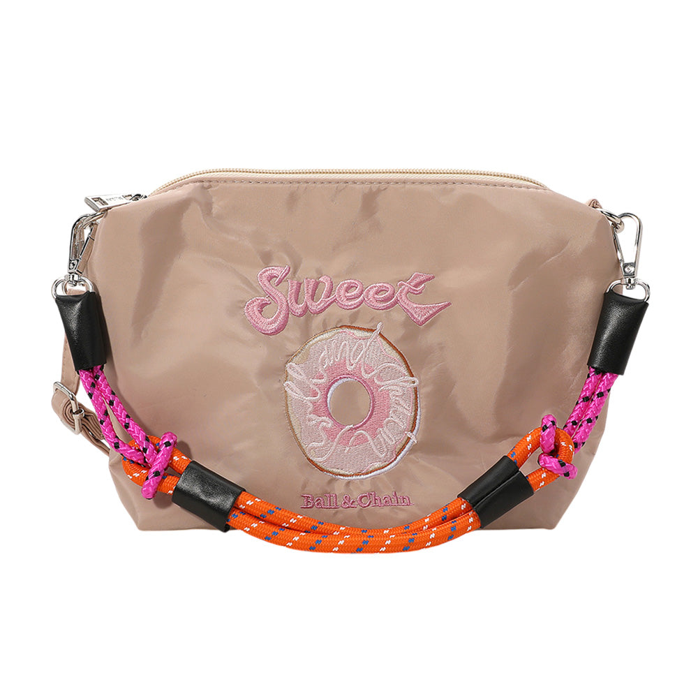 Sweet Message Donut Embroidered Shoulder Bag