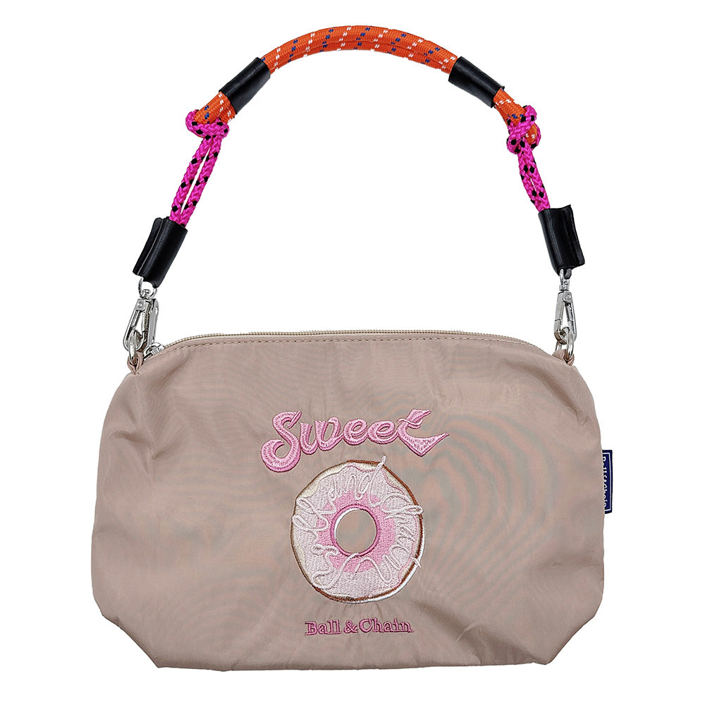 Sweet Message Donut Embroidered Shoulder Bag