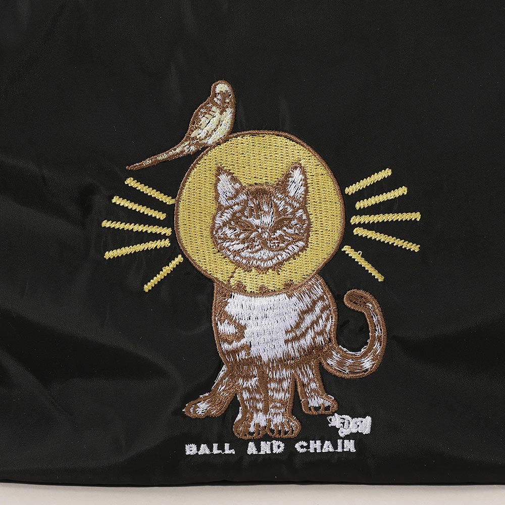 Cat Character Embroidered Shoulder Bag