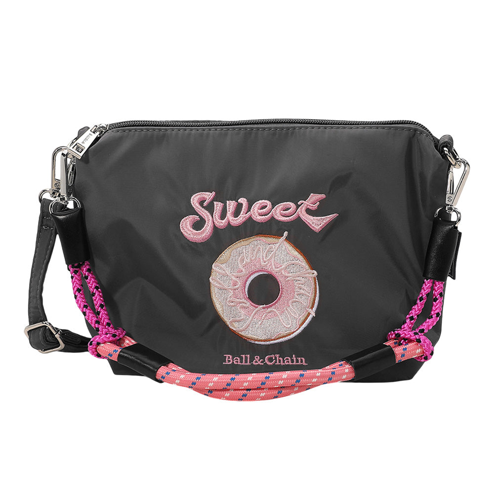 Sweet Message Donut Embroidered Shoulder Bag
