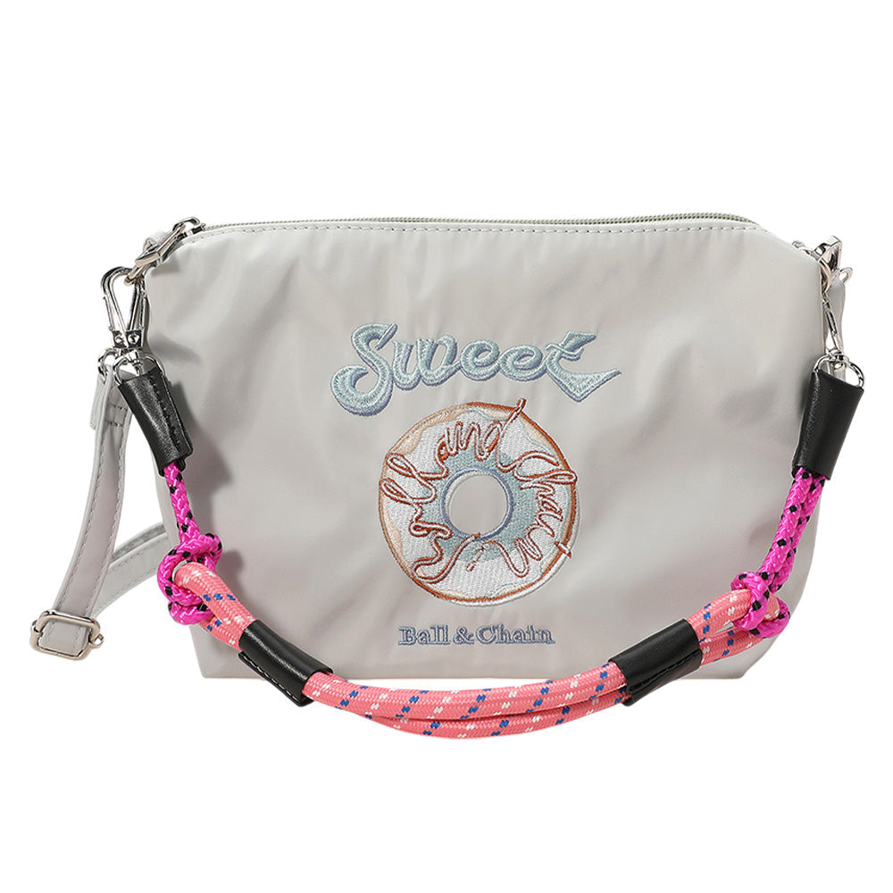 Sweet Message Donut Embroidered Shoulder Bag