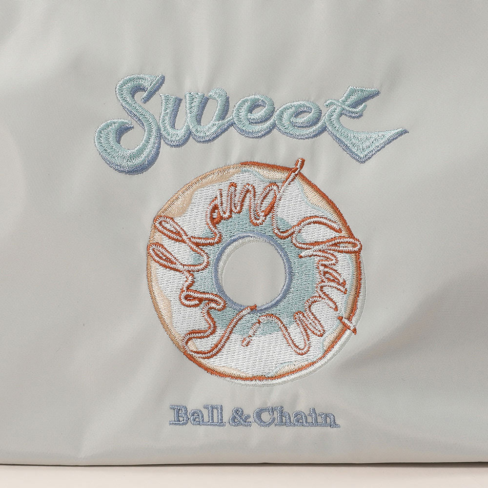 Sweet Message Donut Embroidered Shoulder Bag