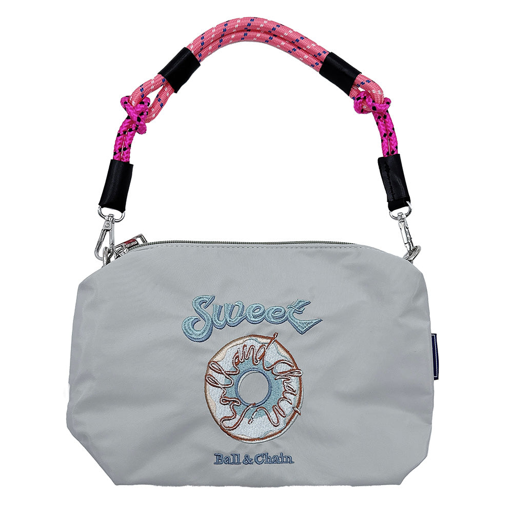 Sweet Message Donut Embroidered Shoulder Bag
