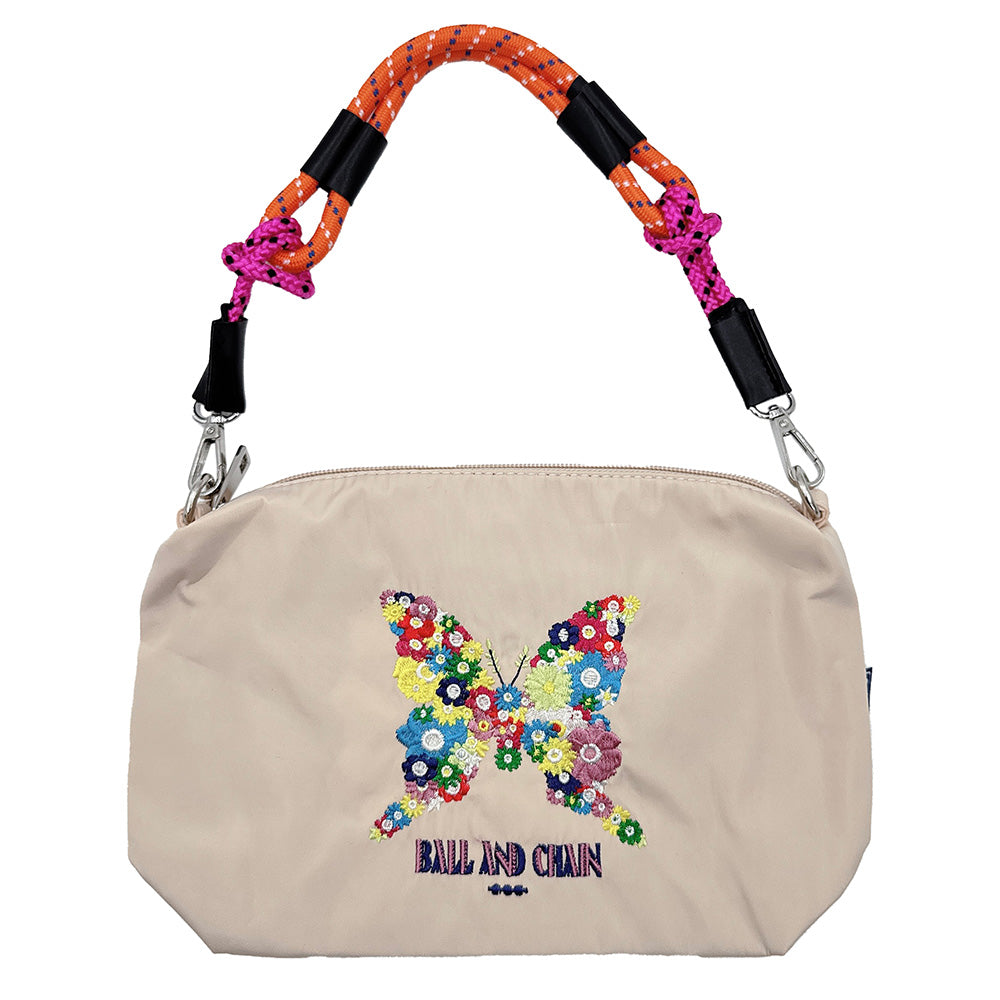 Flower Butterfly Embroidered Character Shoulder Bag