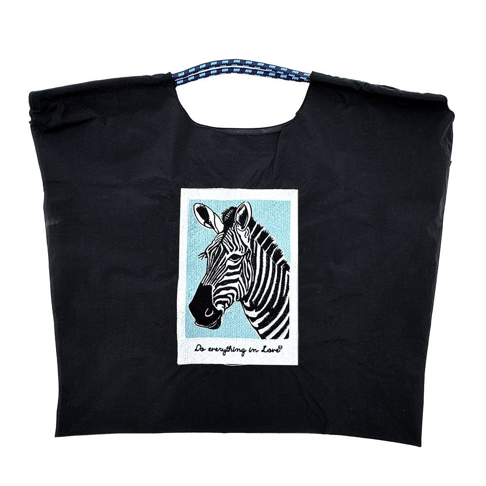 Embroidered Zebra Rope Nylon Tote Bag
