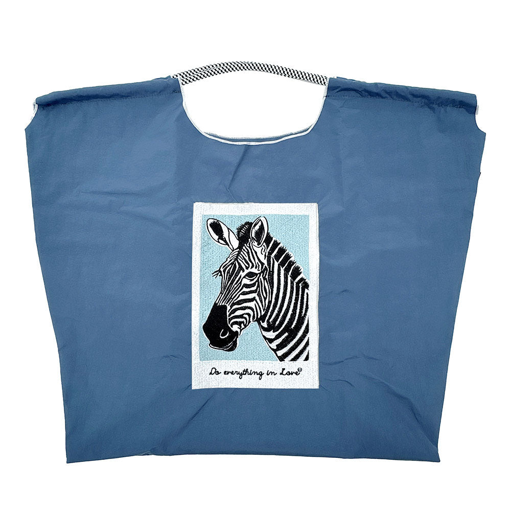 Embroidered Zebra Rope Nylon Tote Bag