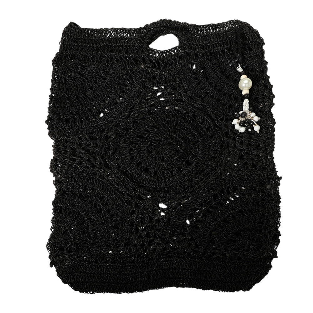 Crochet Pearl Bead Cluster Charm Tote Bags