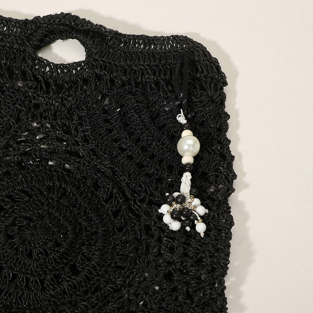 Crochet Pearl Bead Cluster Charm Tote Bags