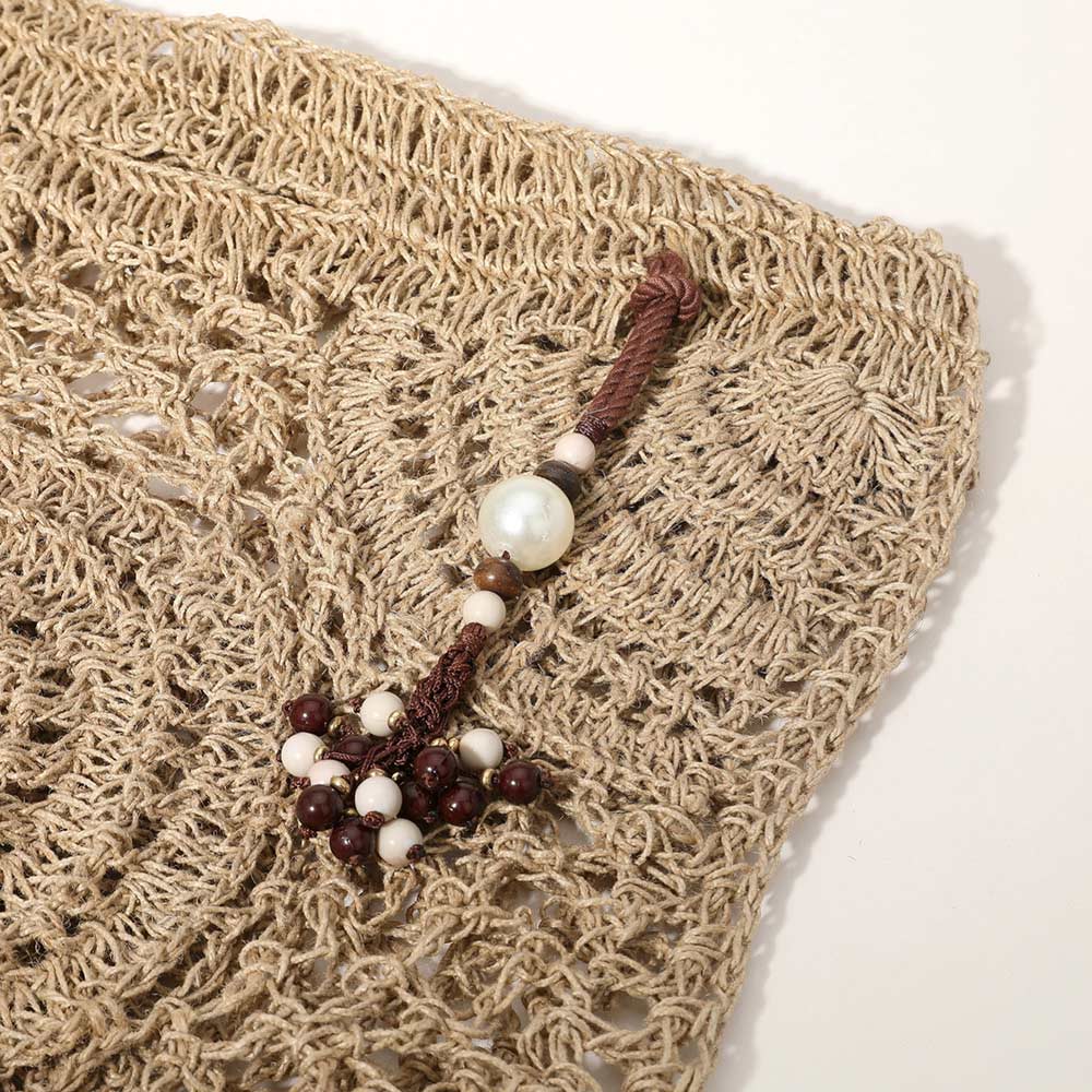 Crochet Pearl Bead Cluster Charm Tote Bags