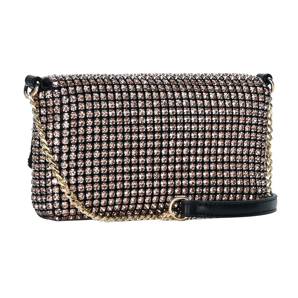 Round Stone Embellished Crossbody Bag