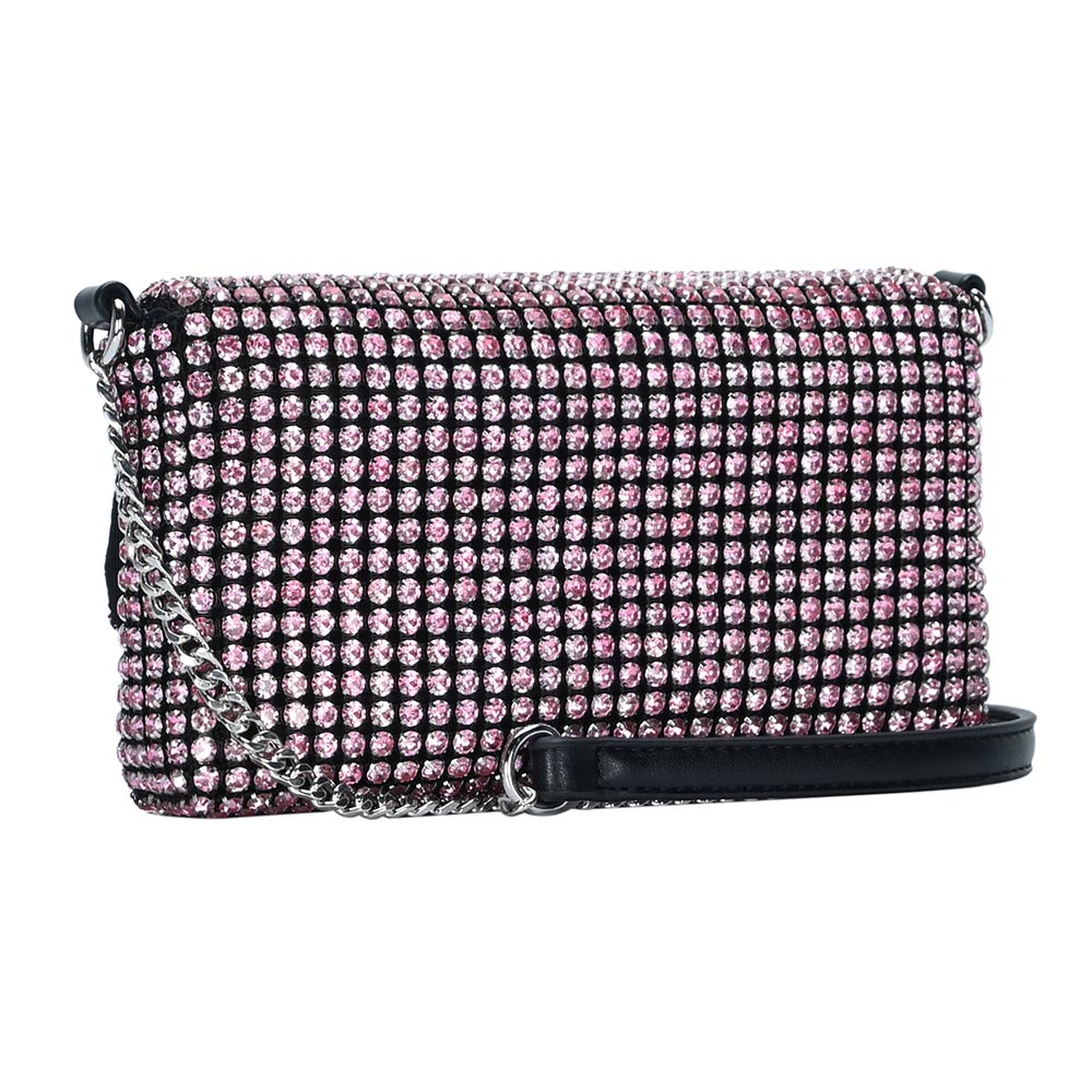 Round Stone Embellished Crossbody Bag