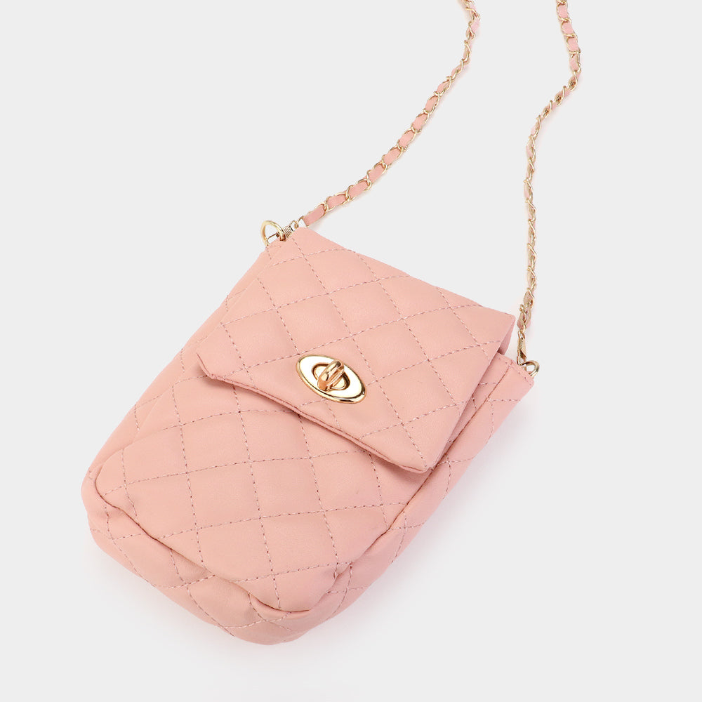 Faux Leather Quilted Mini Crossbody Bag