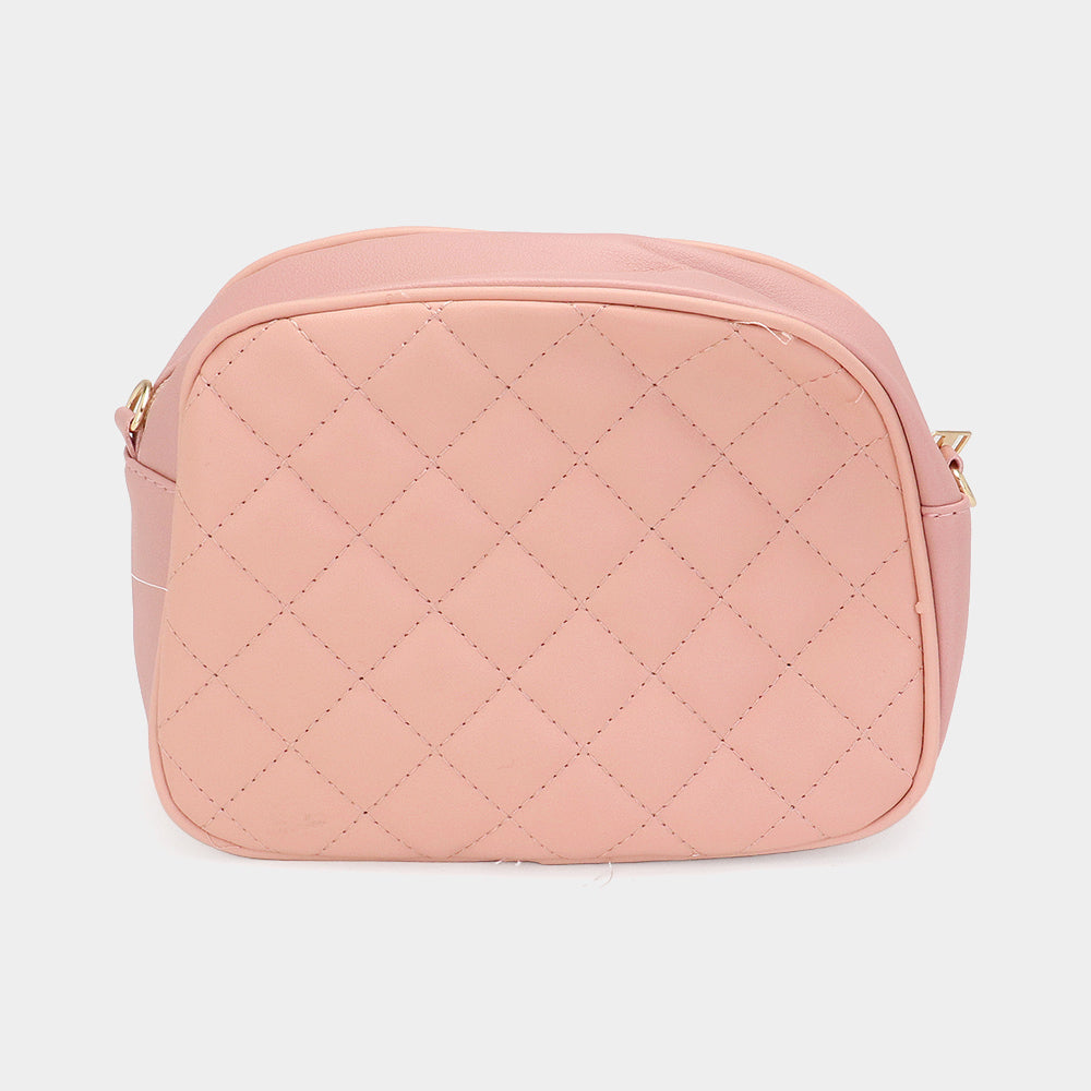 Faux Leather Quilted Crossbody Bag