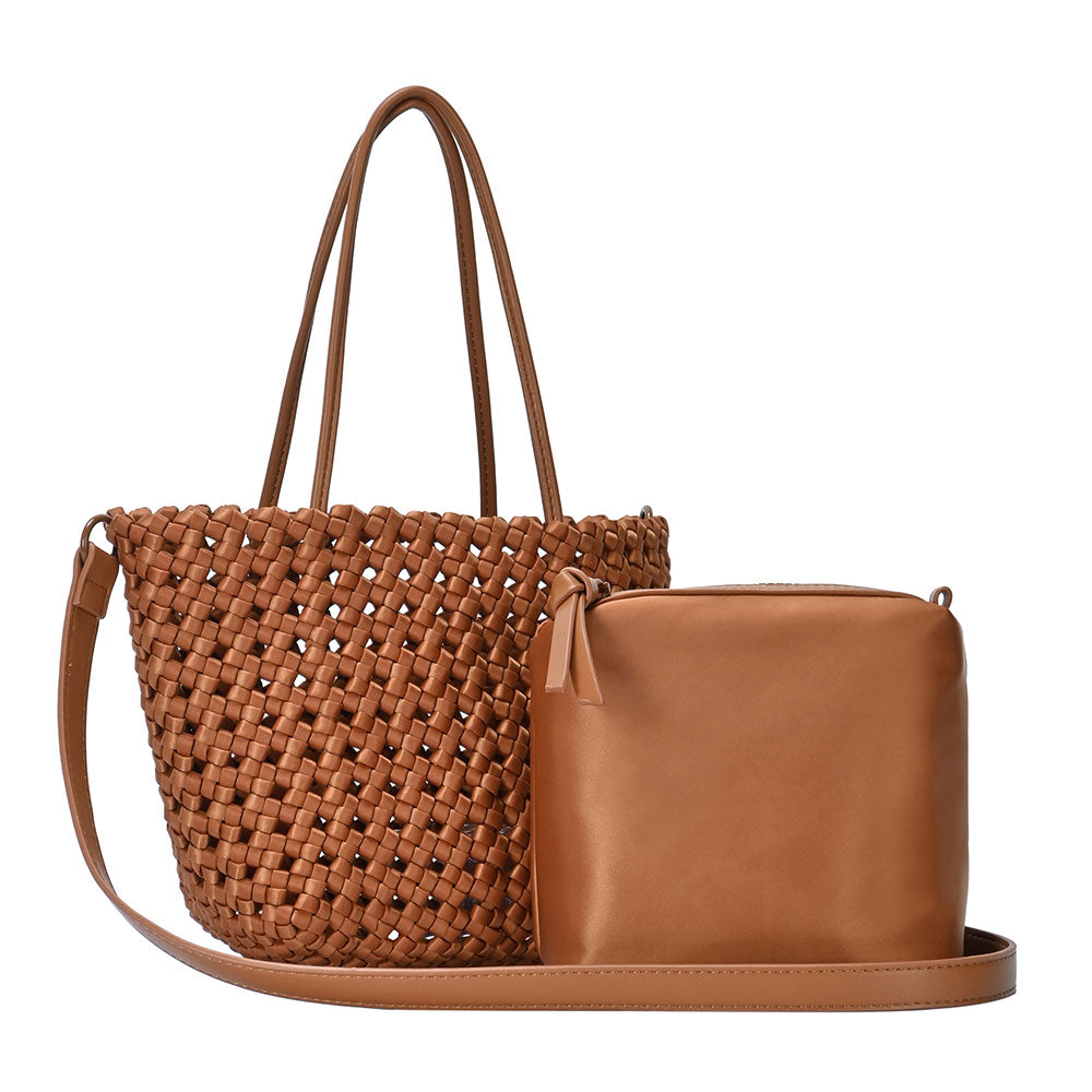 2 in 1 Hand Woven Tote Bag / Crossbody Bag