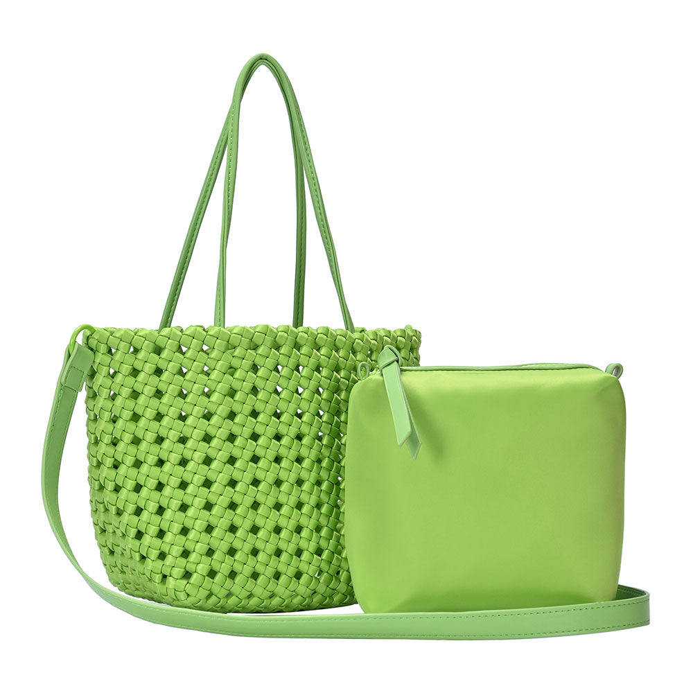 2 in 1 Hand Woven Tote Bag / Crossbody Bag