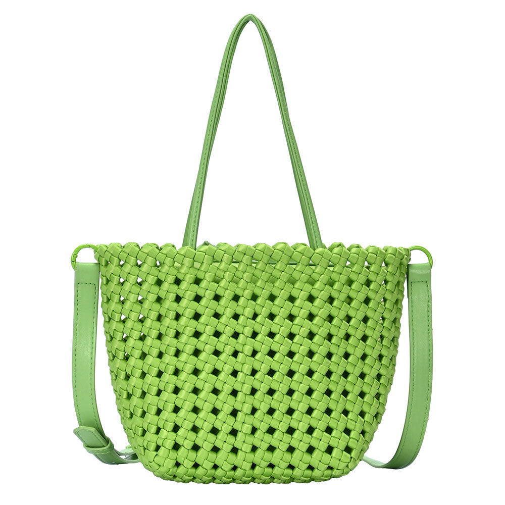 2 in 1 Hand Woven Tote Bag / Crossbody Bag