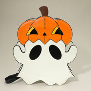 Faux Leather Halloween Pumpkin Ghost Crossbody Bag