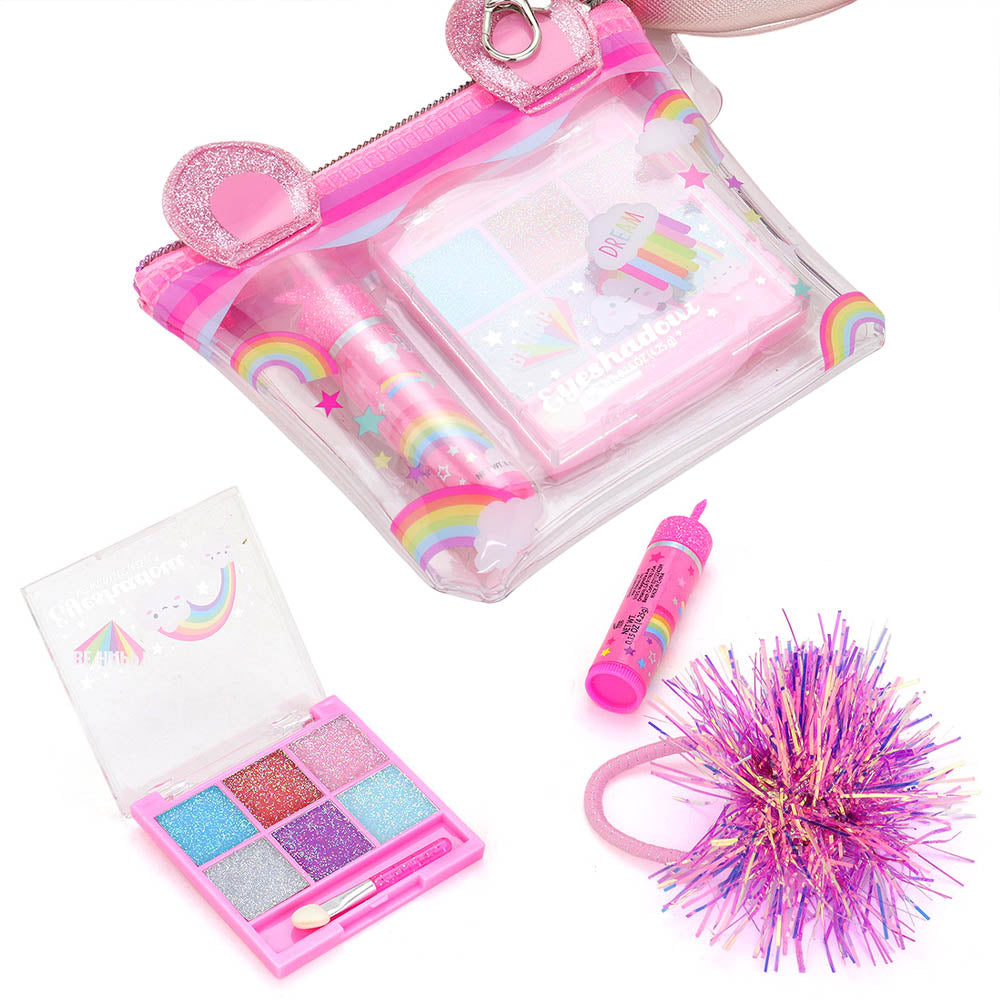 HOT FOCUS - Faux Fur Rainbow Cloud Stylish Beauty Mini Backpack