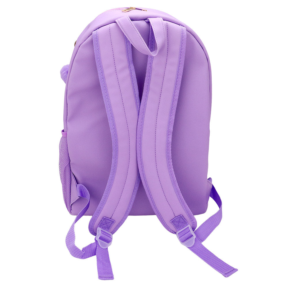 HOT FOCUS - Butterfly Patch Decorative Deluxe Backpack with a Pom Pom Keychain