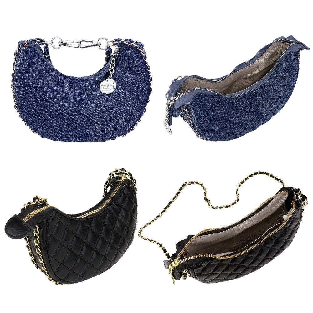 Denim Quilted Hand Bag / Crossbody Bag