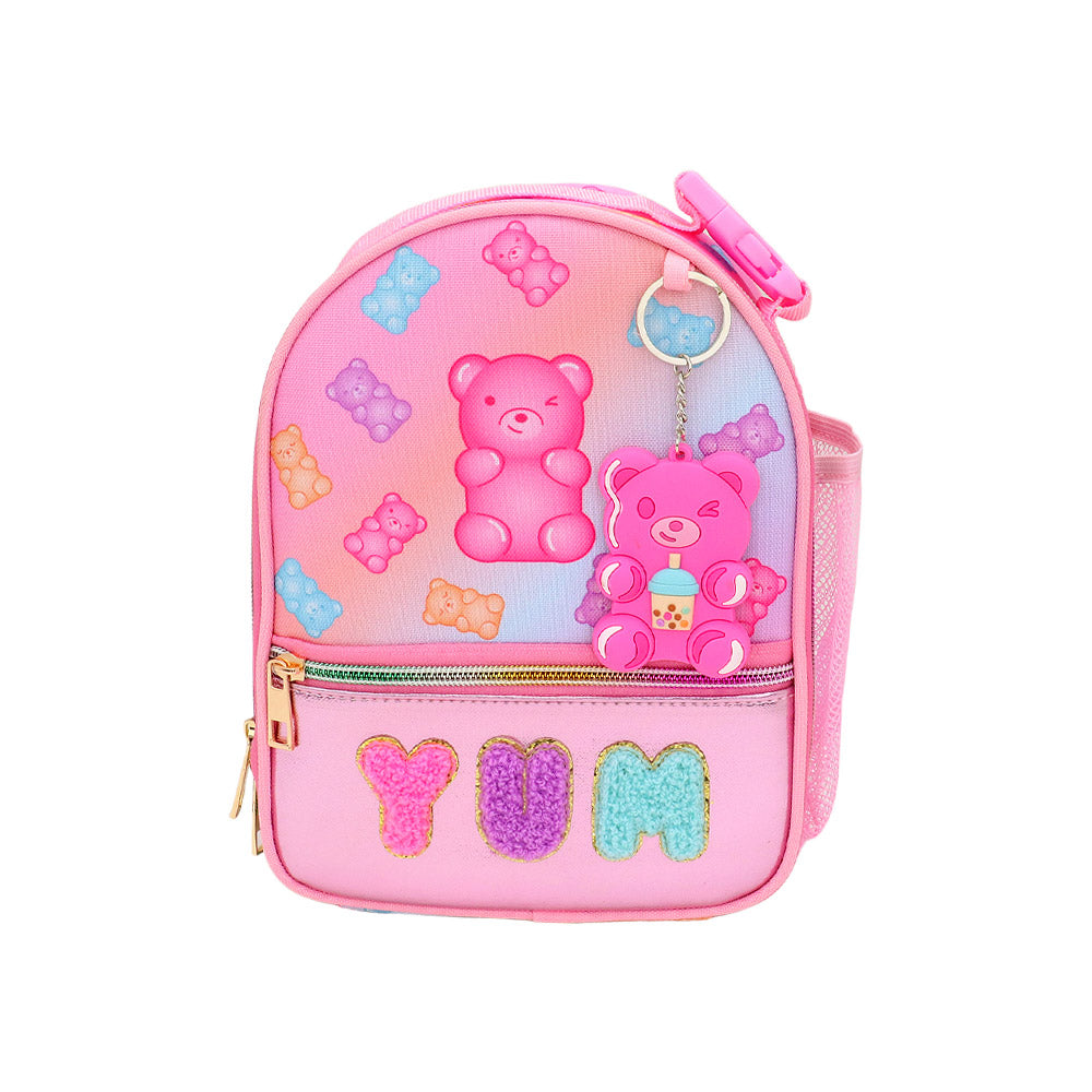 HOT FOCUS - Kids Stylish Insulated Water Repellent Lunch Bag with Fun Keychain